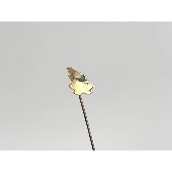 Leaf Shaped Gold Toned Classic Vintage Stick Pin | Hat Pin | Lapel Pin - Picture 2 of 9